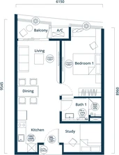Type A1 floor plan (developer’s drawing)