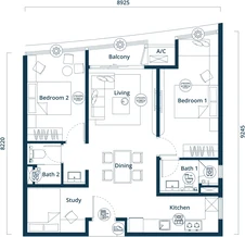 Type B1 floor plan (developer’s drawing)